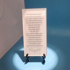 Inspirational Seafoam Glass Plaque, St Francis Prayer